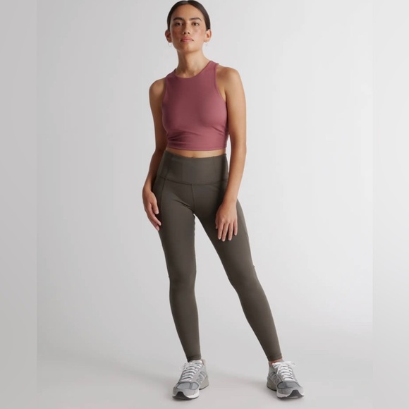 QUINCE Olive Green Ultra-Soft High-Rise Pocket Legging NWT Size Small - Picture 2 of 13